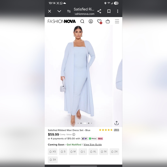 Fashion Nova Dresses & Skirts - Fashion Nova Blue Bishop Sleeve Gown